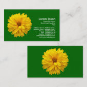 Gelbes Chrysanthemum - Gras grün Visitenkarte (Vorne/Hinten)