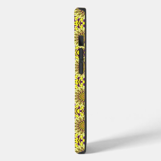 Gelbes Chrysanthemum Lila Gemustert Case-Mate iPhone Hülle (Rückseite / Links)