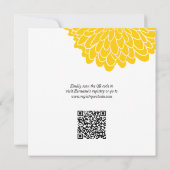 Gelbes Chrysanthemum QR-Brautparty Einladung (Rückseite)
