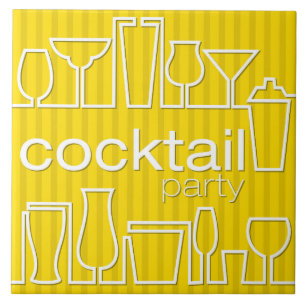 Gelbes Cocktail-Party Fliese