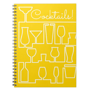 Gelbes Cocktail-Party Notizblock