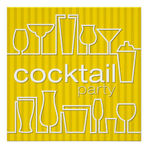 Gelbes Cocktail-Party Poster