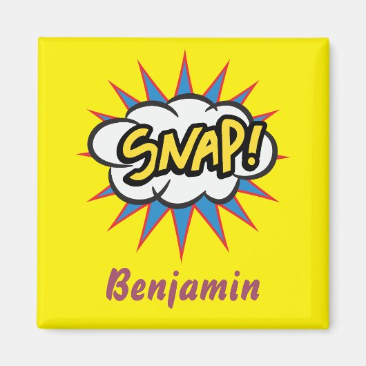 Gelbes Comic-Buch Spaß Magnet (Vorne)