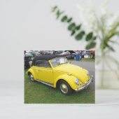 Gelbes Compact Car Postkarte (Stehend Vorderseite)