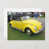 Gelbes Compact Car Postkarte (Vorne/Hinten)