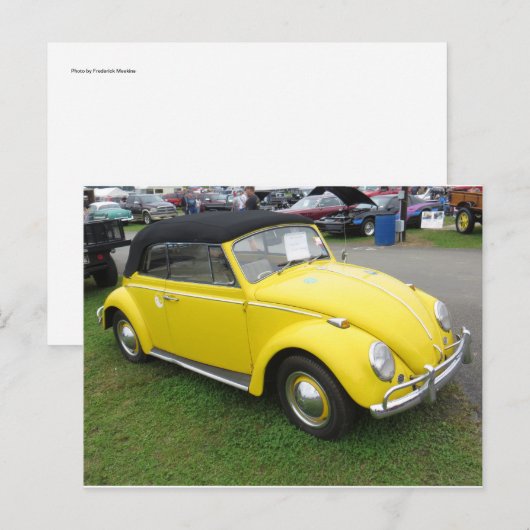 Gelbes Compact Car Postkarte (Vorne/Hinten)
