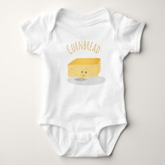 Gelbes Cornbread Square Word Baby Strampler (Vorderseite)
