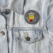 Gelbes Cowboygesicht Button (Beispiel)