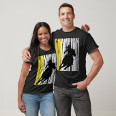 Gelbes Cowgirl Champion Reiten Barrel Racing T-Shirt (Unisex)