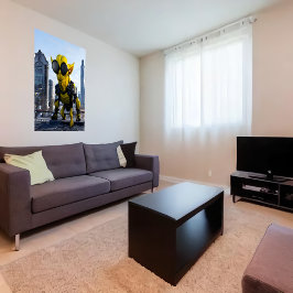 Gelbes Cyberpunk-Alien | Art der AI Poster