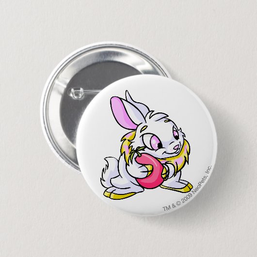 Gelbes Cybunny, das Negg umarmt Button (Vorne & Hinten)