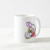 Gelbes Cybunny, das Negg umarmt Kaffeetasse (VorderseiteRechts)