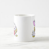 Gelbes Cybunny, das Negg umarmt Kaffeetasse (Mittel)