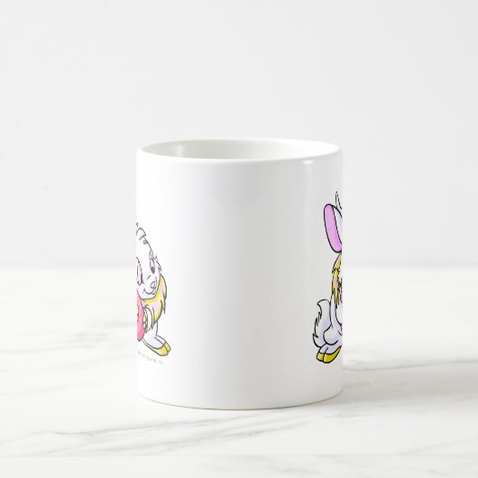Gelbes Cybunny, das Negg umarmt Kaffeetasse (Mittel)