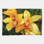 Gelbes Cymbidium Geschirrtuch (Horizontal)