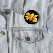 Gelbes Cymbidium Orchid-Abzeichen Button (Beispiel)