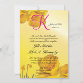 Gelbes Daffodic 3d Monogramm Einladung (Rückseite)