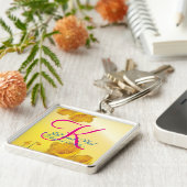 Gelbes Daffodic 3d Monogramm Schlüsselanhänger (Seite)