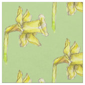 Gelbes Daffodien-Frühlinggrün Stoff (Nahaufnahme)