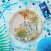 Gelbes Daffodil-Blume-Muster Papierplatte Party Pappteller (Party)