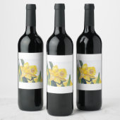 Gelbes Daffodin auf Nantucket Weinetikett (Flaschen)