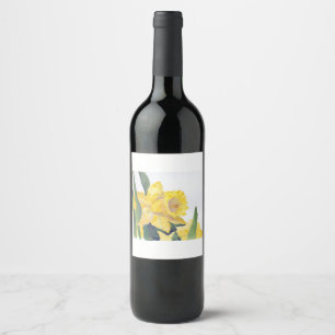 Gelbes Daffodin auf Nantucket Weinetikett