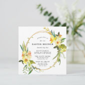 Gelbes Daffodium Osterfeierplatz Einladung (Stehend Vorderseite)