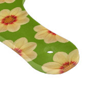 Gelbes Dahlia-Blumenmuster auf Grün Schneidebrett (Ecke)