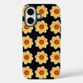 Gelbes Dahlia-Blumenmuster auf schwarz Case-Mate iPhone Hülle (Rückseite)