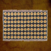 Gelbes Dahlia-Blumenmuster auf schwarz Decke