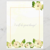 Gelbes Daisy florales Schreibpapier (Rückseite)