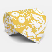 Gelbes Damastmuster Krawatte (Gerollt)