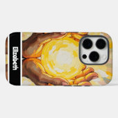 Gelbes Design mit Handgriffen Case-Mate iPhone Hülle (Rückseite (Horizontal))