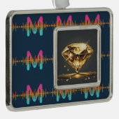 Gelbes Diamant-Licht schwarz Rahmen-Ornament Silber (Rechts)