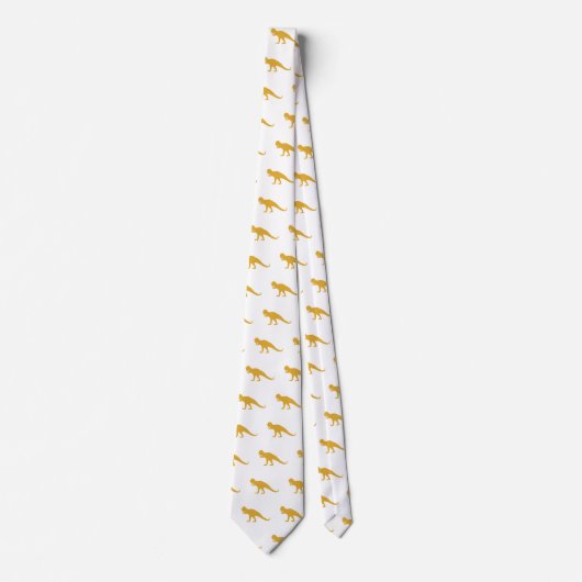 Gelbes Dinosaurier-Muster Krawatte (Vorderseite)
