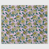 Gelbes Ditsy-Muster Geschenkpapier (Flach)