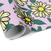 Gelbes Ditsy-Muster Geschenkpapier (Rolleneckpunkt)