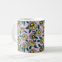 Gelbes Ditsy-Muster Kaffeetasse