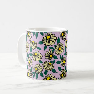 Gelbes Ditsy-Muster Kaffeetasse