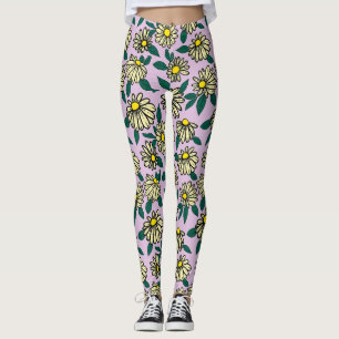 Gelbes Ditsy-Muster Leggings