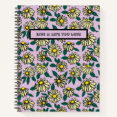 Gelbes Ditsy-Muster Notizblock (Vorderseite)