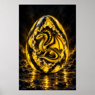 Gelbes Drachenei elektrisch Poster