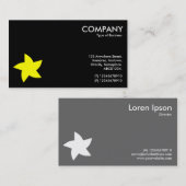 Gelbes Drehsternsymbol - Schwarz Visitenkarte (Vorne/Hinten)