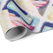 GELBES DRESS, ROTE SCHUHE, WRAPPPAPIER GESCHENKPAPIER (Rolleneckpunkt)