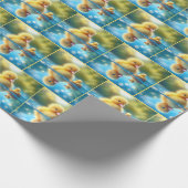 Gelbes Duckling in einem Ruderboot Geschenkpapier (Ecke)