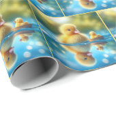 Gelbes Duckling in einem Ruderboot Geschenkpapier (Rolleneckpunkt)