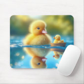 Gelbes Duckling in einem Ruderboot Mousepad (Mit Mouse)