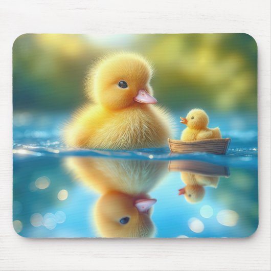 Gelbes Duckling in einem Ruderboot Mousepad (Vorne)
