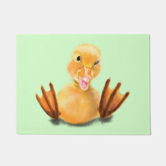 Gelbes Duckling Playful Wink Doormat Happy Lächeln Fußmatte (Vorderseite)