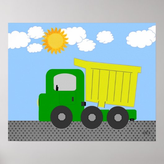Gelbes Dump Truck Poster (Vorne)